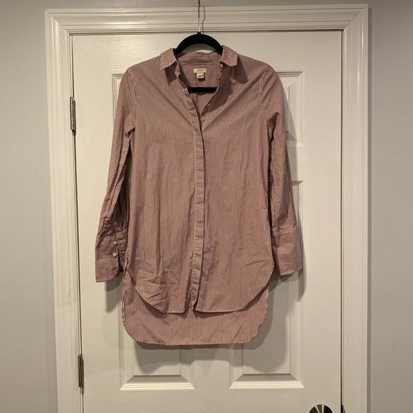 J. Crew Factory Striped Button Down Infinity Shirt - Picture 1 of 5